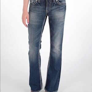 SILVER JEANS Western Glove Works Suki Surplus thick stitch flare jeans size 30